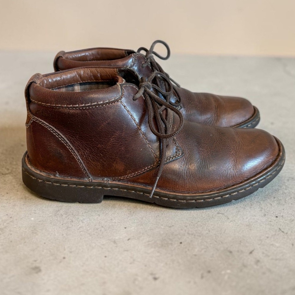 Clarks Stratton Limit‎ Mens Dark Brown Leather Chukka Ankle Boots Size 7.5 M